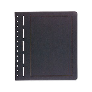 LEUCHTTURM hojas neutras para álbumes, cartón negro, línea marginal dorada