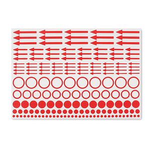 Etiquetas de marcado con puntos, círculos y flechas, paquete de 10