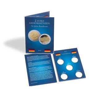 Tarjeta para 5 monedas conmemorativas alemanas de 2 euros de Consejo Federal (año2019)