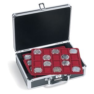 Maletín Cargo S6 para 120 monedas de 10 / 20 Euros en cápsulas, negro / plateado