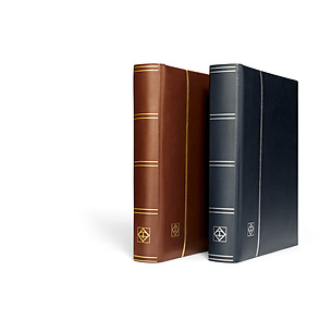 Clasificador Leder, A4, 64 páginas negras, tapa acolchada de cuero genuino