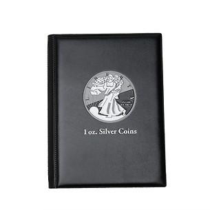 Álbum de bolsillo ROUTE para 48 monedas de plata de hasta 41 mm de diámetro, negro