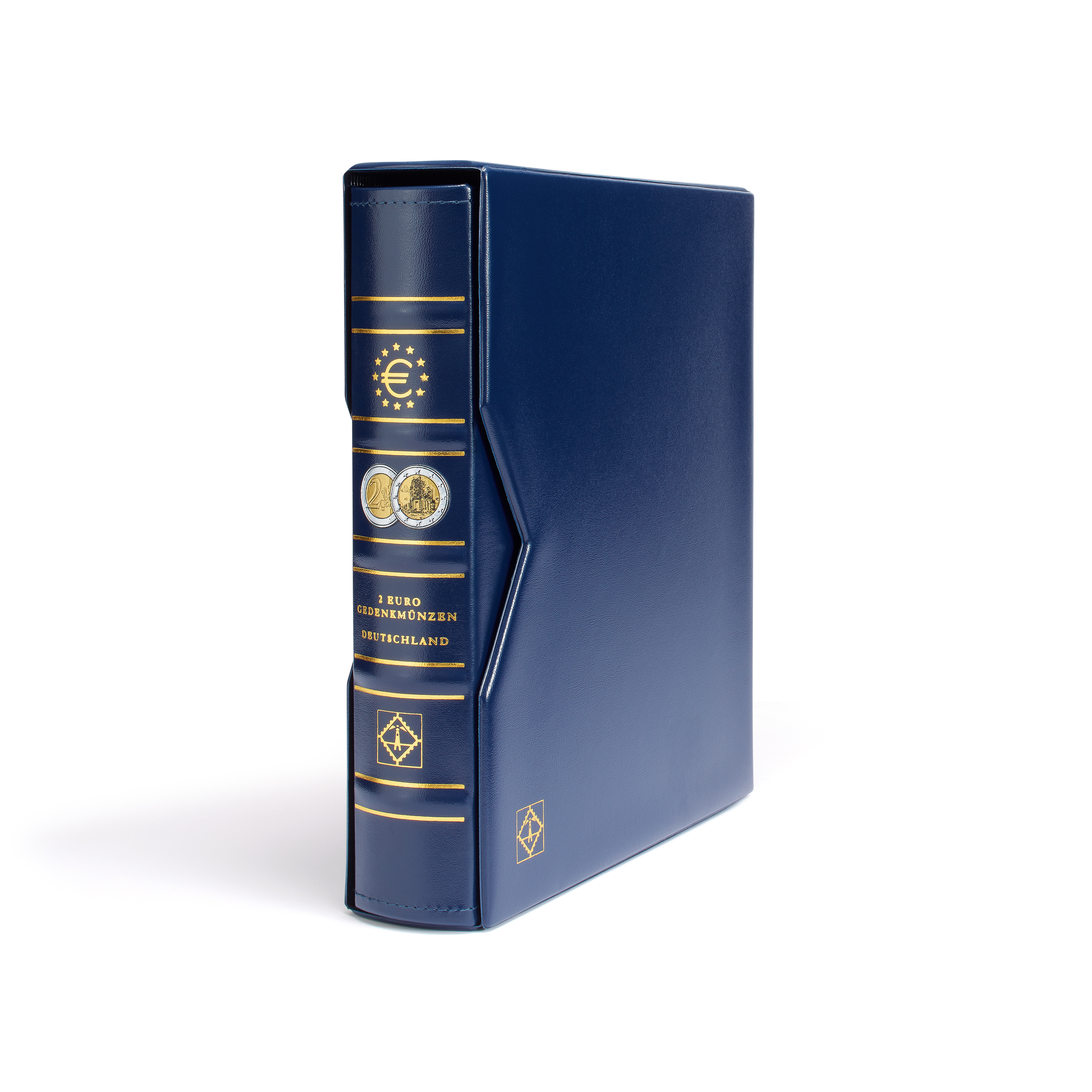 Leuchtturm 363941 Cassetta per Monete Presso - Custodia Stabile per 168 Monete da 2 Euro con Stampa a Colori Accattivante