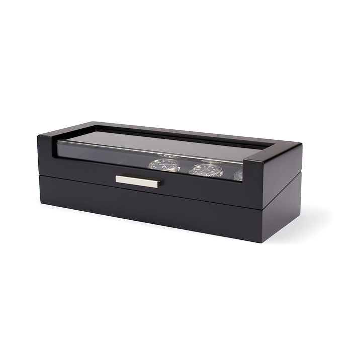 Caja para relojes Tempor, 5 compartimentos, negra