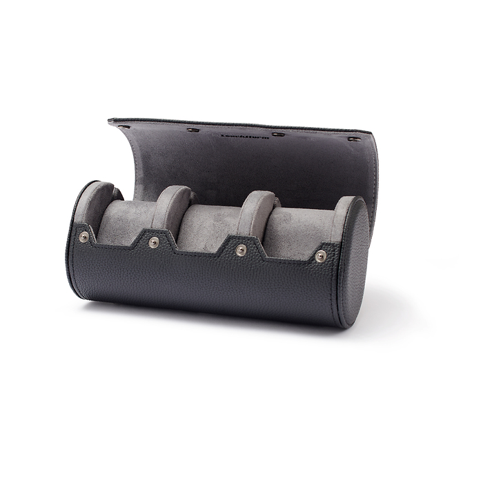 Estuche para relojes Via, 3 compartimentos, negro