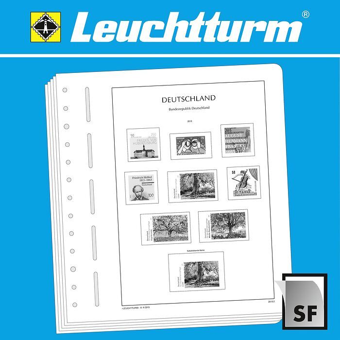 LEUCHTTURM hojas de Álbum neutras para pliegos de 10 sellos, formato del pliego:82x197 mm