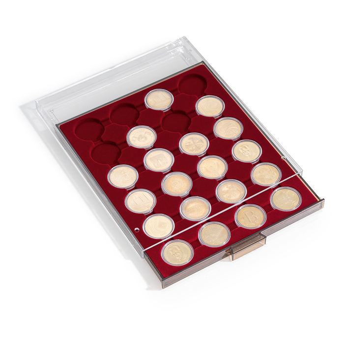 Bandeja para monedas MB 24 divisiones redondas de Grips 35 mm color humo
