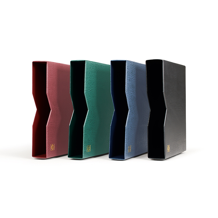 cajetín projoector para clasificadores, tapa de cuero acolchada, 64 páginas, negro