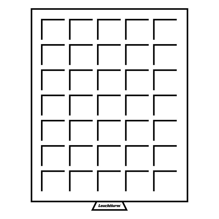 Bandeja para monedas Smart, con 35 divisiones esquinadas de   27 mm Ø