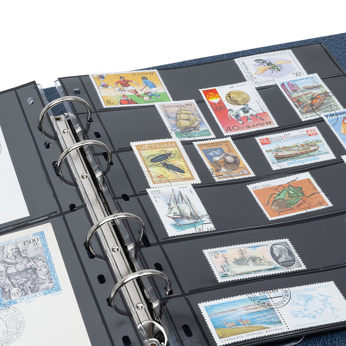 Tapa de anillas Optima F, con  cajetín protector, azul