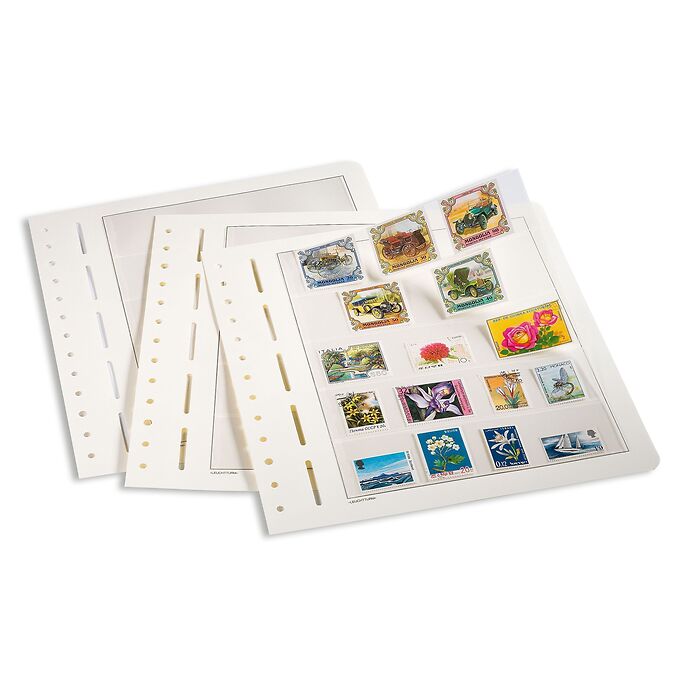 Leuchtturm Hojas en blanco-LB, 1 división, para FDCs