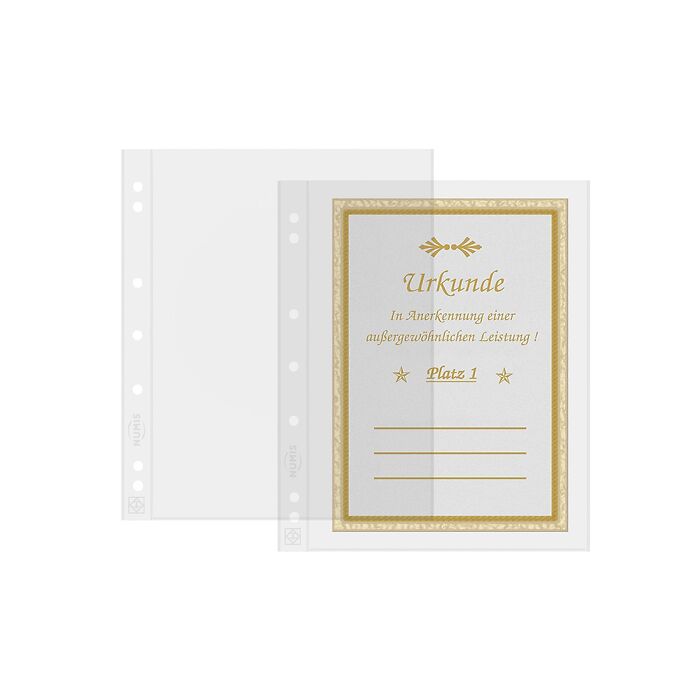 Hojas de plástico Numis con un compartimento, paquete de 10