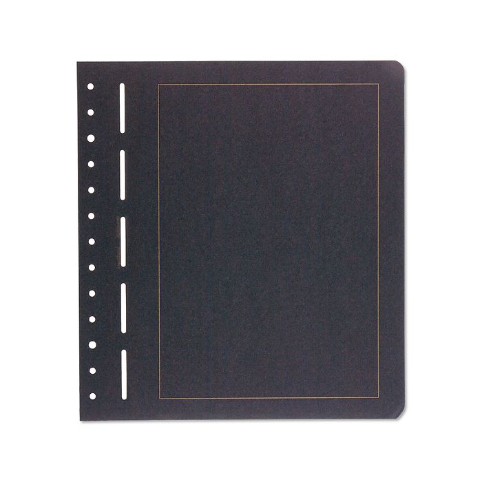LEUCHTTURM hojas neutras para álbumes, cartón negro, línea marginal dorada