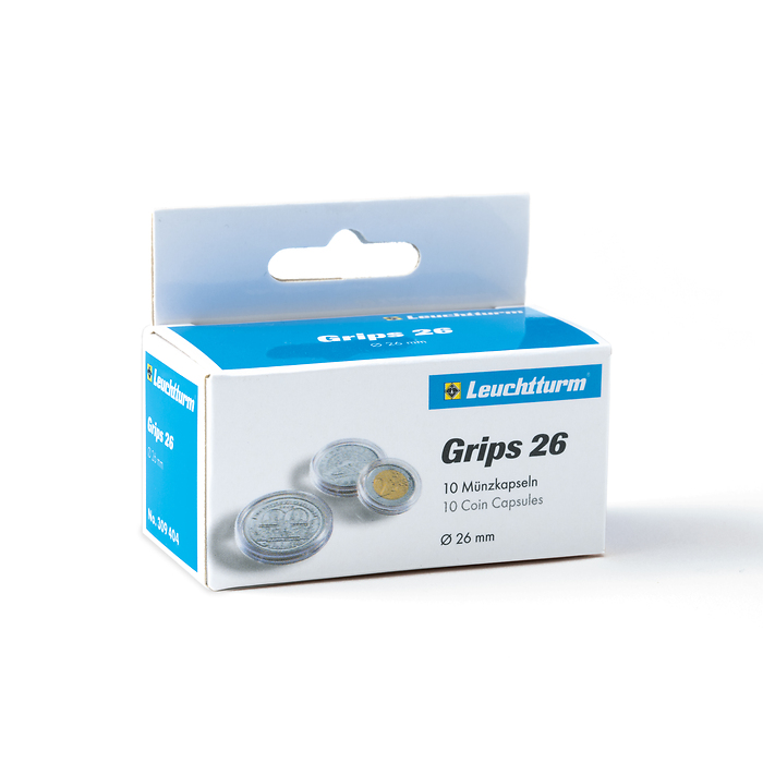 Cápsulas de monedas Grips 26 mm, paquete de 10