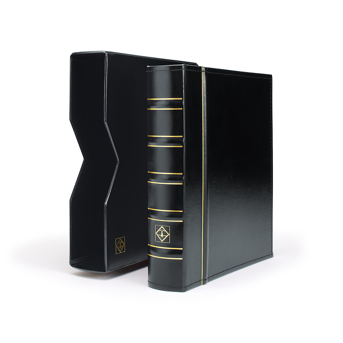 Álbum para monedas Optima, diseño Classic con cajetín protector, negro