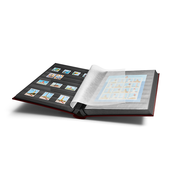 Comfort clasificador,DIN A4, 64 páginas negras, tapa acolchada, rojo