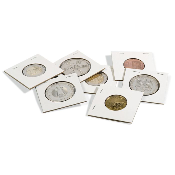 Cartones para monedas para Grapar, para monedas hasta 25 mm  Ø paquete de100