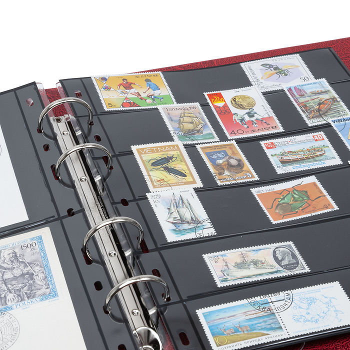 Tapa de anillas Optima F, con  cajetín protector, rojo