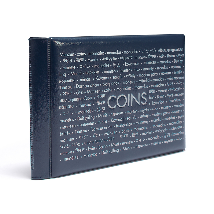 Álbum de bolsillo para monedas con 8 Hojas, cada una para 6   monedas, azul