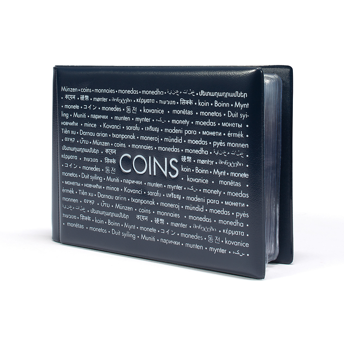 Álbum de bolsillo para monedas con 8 Hojas, cada una para 6   monedas, azul
