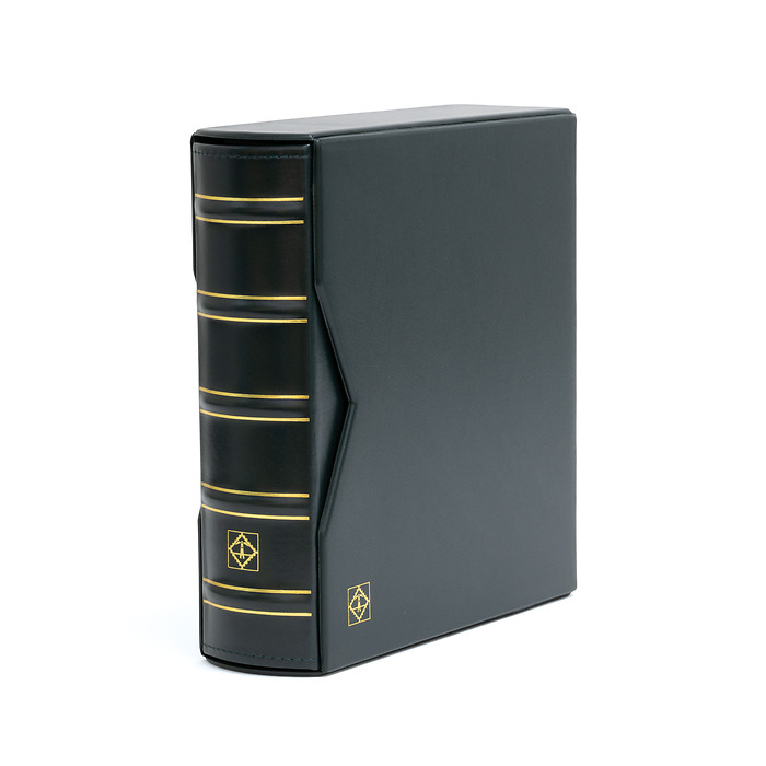 Álbum para 200 FDCs o cartas en el formato C6, con cajetín protector, verde