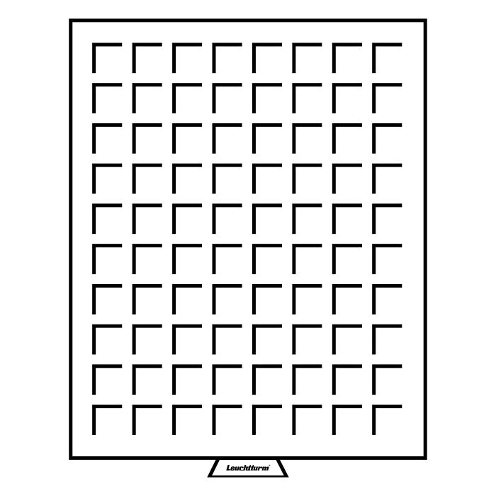 Bandeja para monedas MB 80 divisiones esquinadas hasta 24 mm Ø, color humo