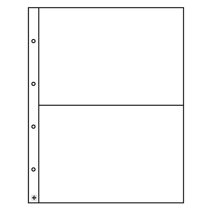 Hojas de plástico Folio, 2 divisiónes, transparente