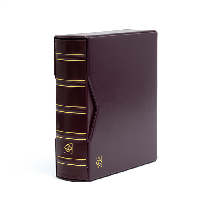 Álbum para 200 FDCs o cartas en el formato C6, con cajetín protector, rojo