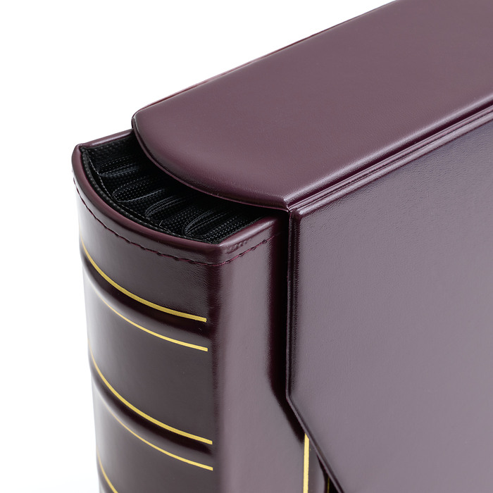 Álbum para 200 FDCs o cartas en el formato C6, con cajetín protector, rojo