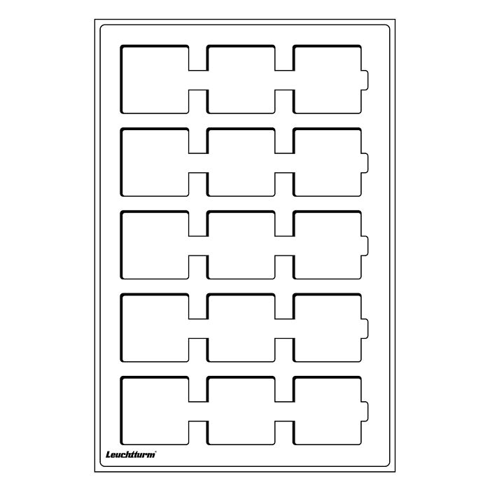 Tab bandeja L con 15 divisiones para cartones de monedas, hasta  50x50 mm, azul