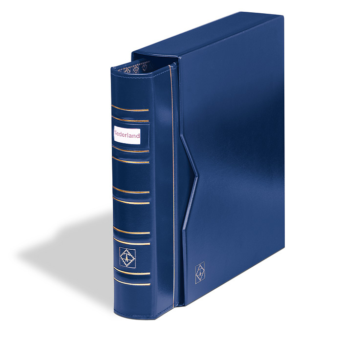 Tapa Optima, diseño Classic SIGNUM, con ventana para inscripción +cajetín projoector, azul