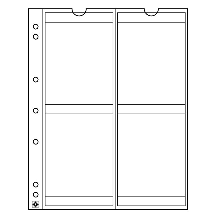 Hojas para monedas NUMIS, de 4 divisiones de 66 mm Ø, paquete de 5