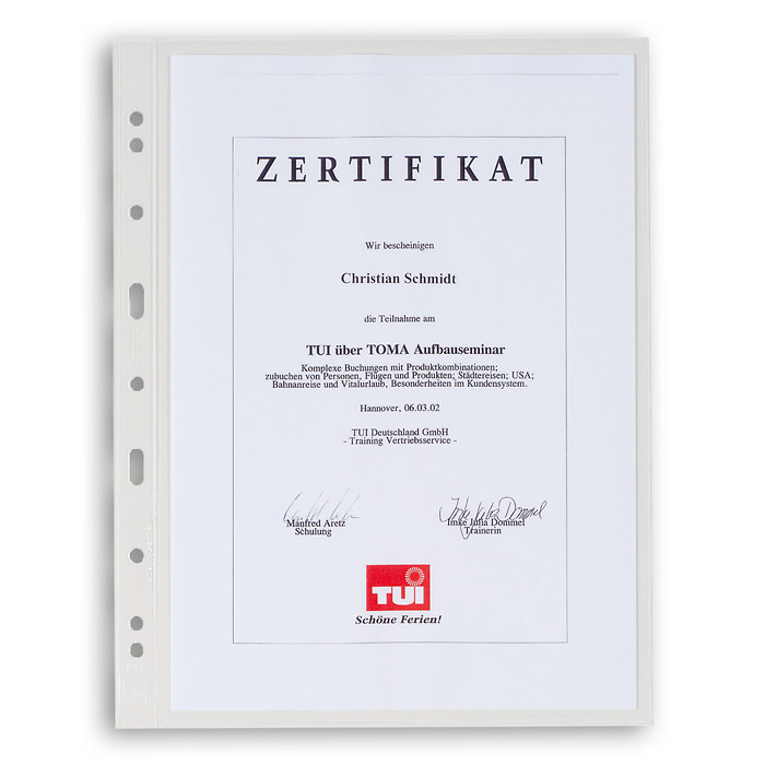 Hojas de plástico Grande, 1 división, transparentes