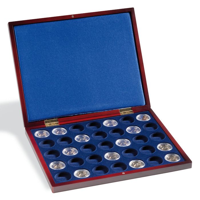 Estuche para monedas VOLTERRA  UNO de Luxe, para 35 monedas  en cápsulas con un Ø de 33,5