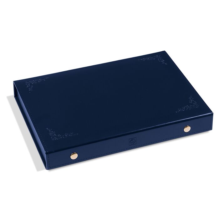 Estuche para monedas L para 4   bandejas, azul, vacío