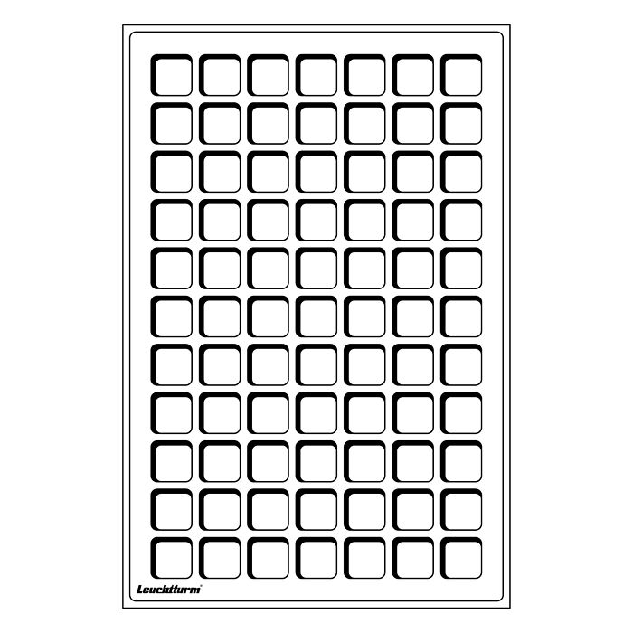 Tab bandeja L para 77 monedas  de 22 mm Ø, azul