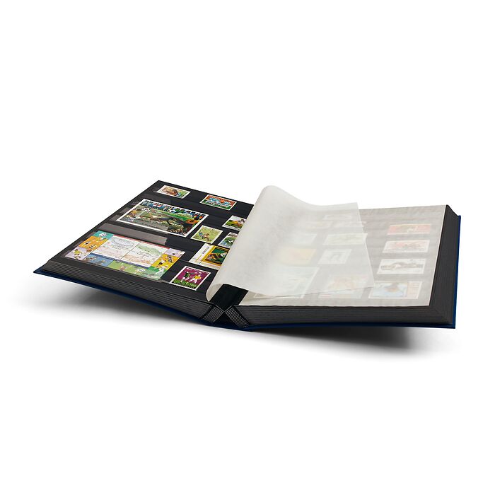 Basic clasificador, DIN A4, 64 páginas negras, tapa no acolchada, azul