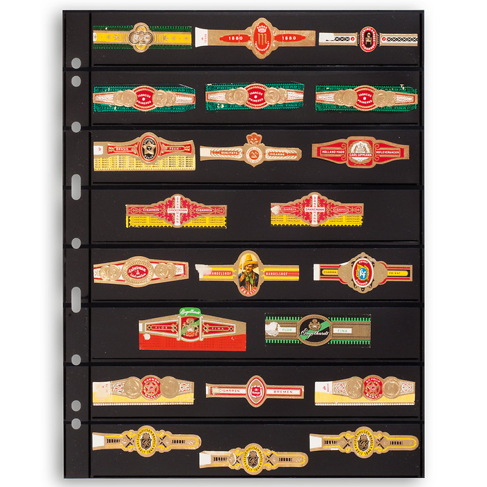 Hojas de plástico Grande, con8 bandas horizontales, negras