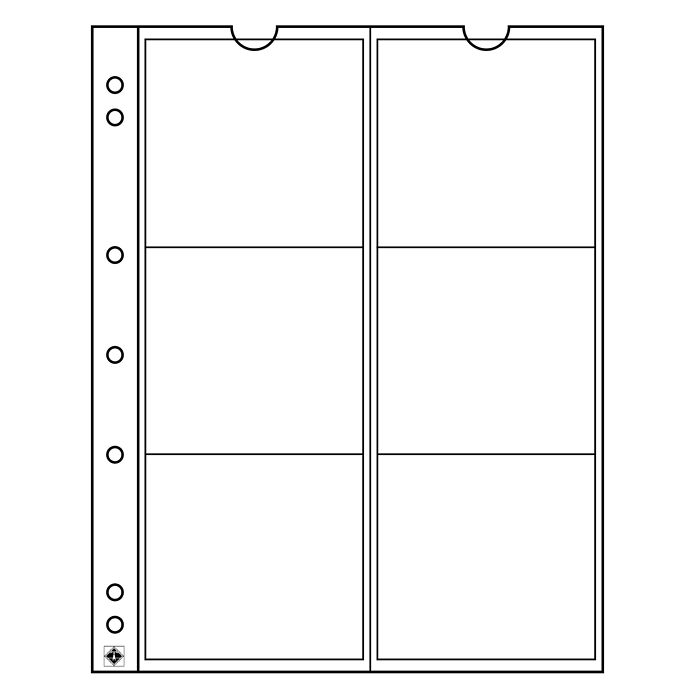 Hojas para monedas Numis, de 6 divisiones de 55 mm Ø, paquete de 5