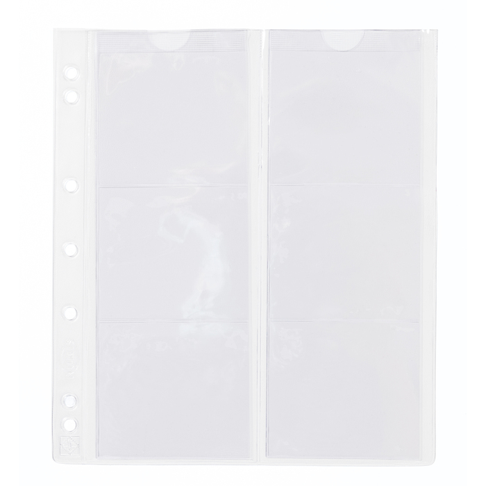 Hojas para monedas Numis, de 6 divisiones de 55 mm Ø, paquete de 5