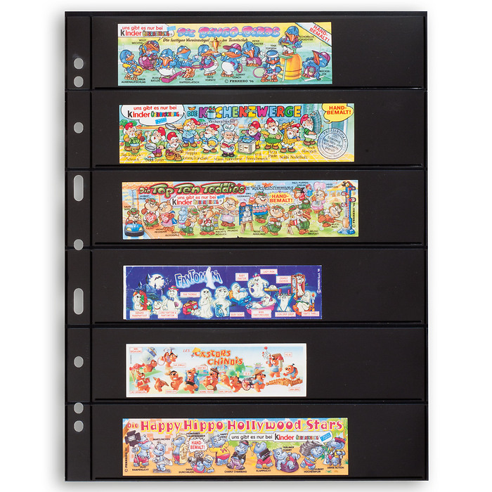 Hojas de plástico Grande, con  6 bandas horizontales, negras