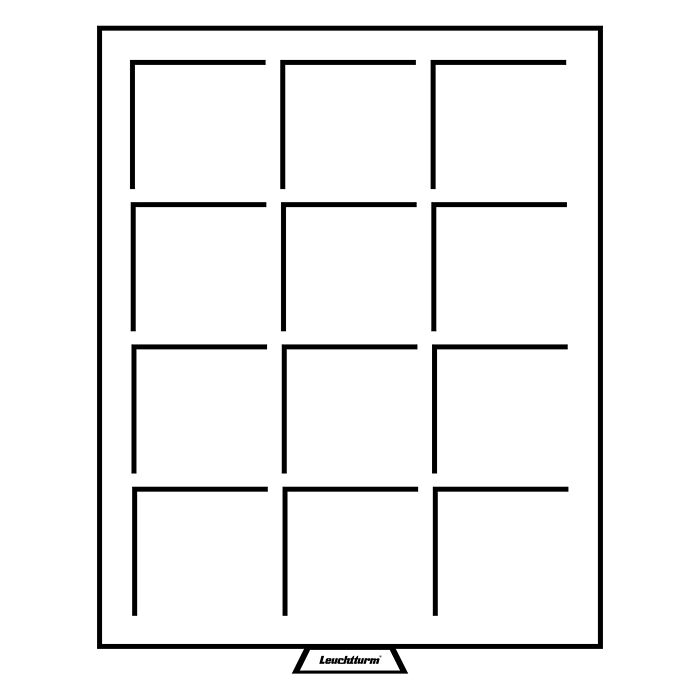Bandeja para monedas MB 12 divisiones esquinadas hasta 64 mm, color humo