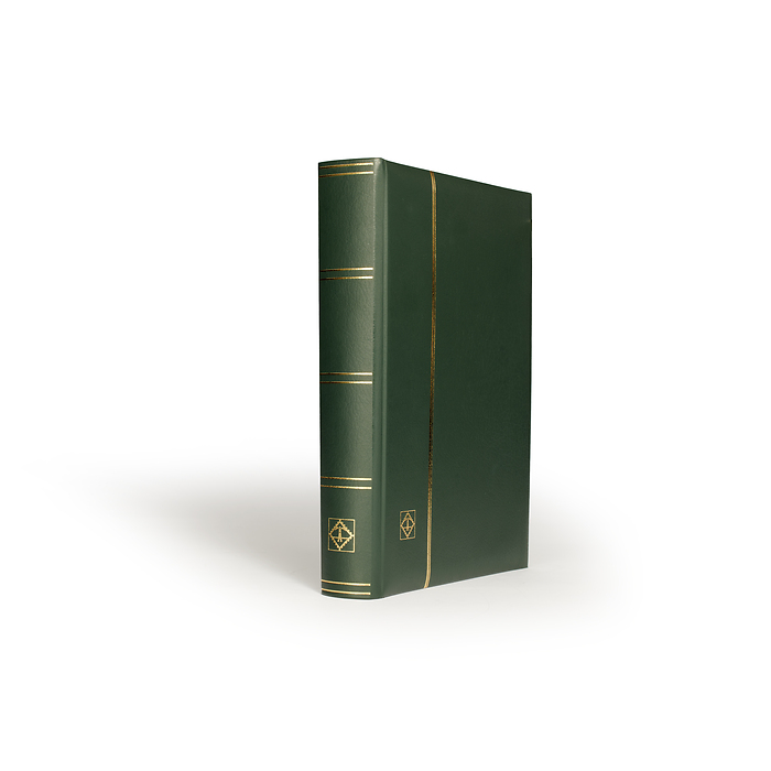 Clasificador Premium, DIN A4,  64 páginas negras, tapa de cuero* acolchada, verde