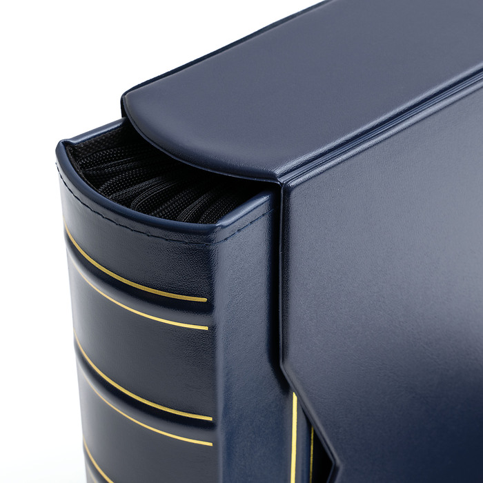 Álbum para 200 FDCs o cartas en el formato C6, con cajetín projoector, azul