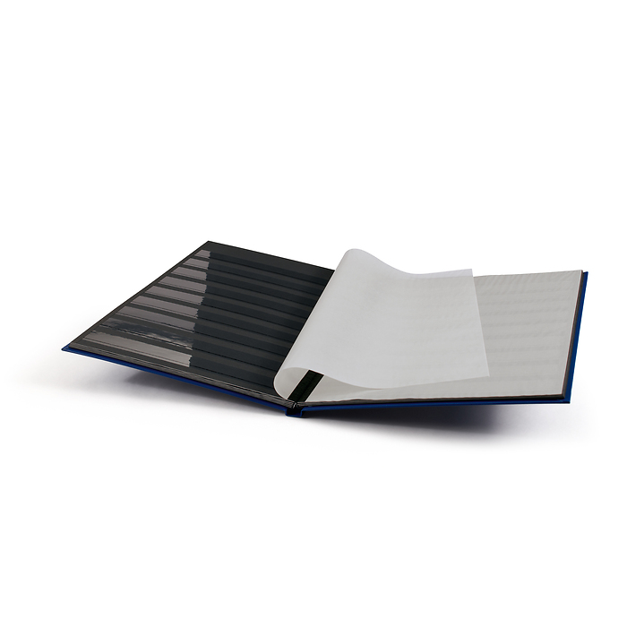 Basic clasificador, DIN A4, 16 páginas negras, tapa no acolchada, azul
