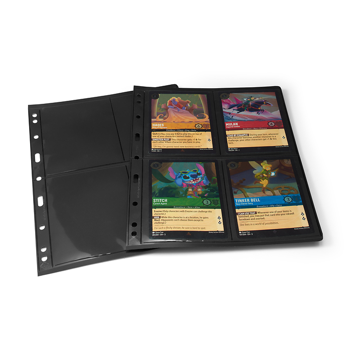 Hojas de plástico Vario, 2 divisiones, división vertical, negro