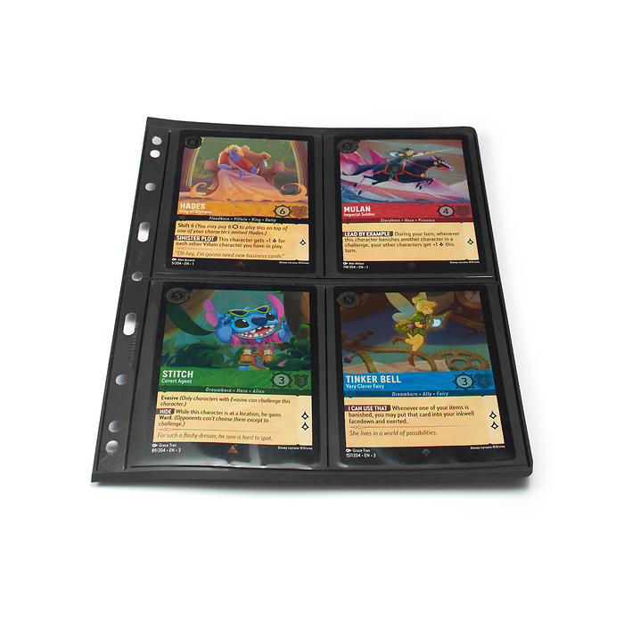 Hojas de plástico Vario, 2 divisiones, división vertical, negro