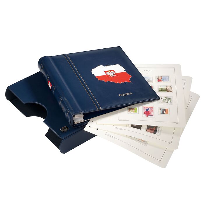 LEUCHTTURM SF-Álbum preimpresas tapas PERFECT DP, diseño classic POLSKA 1995-2004, azul