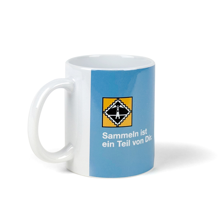 Taza de café de cerámica blanca con el logotipo Leuchtturm