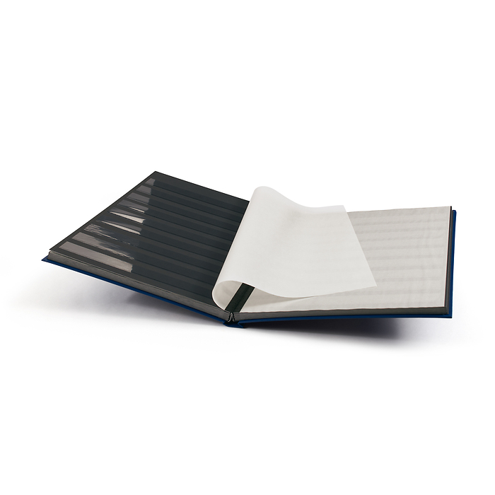 Basic clasificador, DIN A4, 32 páginas negras, tapa no acolchada, azul